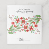 Rode Waterverf bloesems Elegant Wedding (Buitenkant ongevouwen)