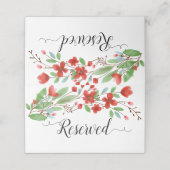 Rode Waterverf bloesems Elegant Wedding Gereservee (Buitenkant ongevouwen)
