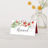 Rode Waterverf bloesems Elegant Wedding Gereservee (Achterkant)