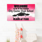 Rode Waterverf Border Class Reunion Welkom Spandoek (Insitu)