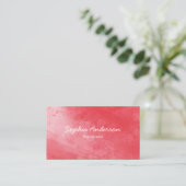Rode Waterverf Elegant Script Visitekaartje (Staand voorkant)