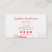 Rode Waterverf Elegant Script Visitekaartje (Achterkant)