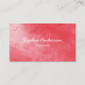 Rode Waterverf Elegant Script Visitekaartje (Voorkant)