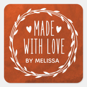 Rode Waterverf gemaakt met liefdeslabel Vierkante Sticker