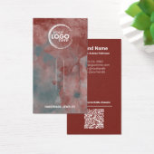 Rode Waterverf Haarklem Logo QR-Code Display Kaart (Bureau)