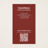 Rode Waterverf Haarklem Logo QR-Code Display Kaart (Achterkant)