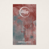 Rode Waterverf Haarklem Logo QR-Code Display Kaart (Voorkant)
