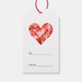 Rode waterverf hart cadeaulabel (Voorkant)