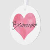 Rode Waterverf Hartbridesmaïde  Ornament (voorkant)