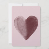 Rode Waterverf Harten Roze Bruiloft Kaart (Achterkant)