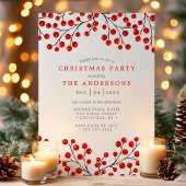 Rode Waterverf Holly Berries kerstfeest Kaart