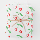 Rode waterverf kersen inpakpapier vel (In situ)