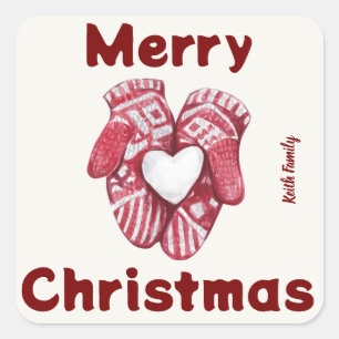 Rode waterverf kerst sticker