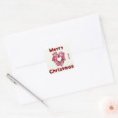 Rode waterverf kerst sticker (Envelop)