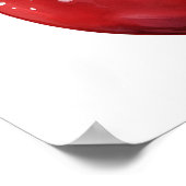 Rode Waterverf Kerstversiering Poster (Hoek)