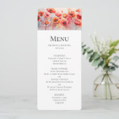 Rode Waterverf klaprozen in een veld bruiloft Kaart (Staand voorkant)