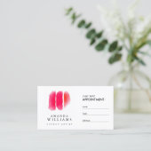 Rode Waterverf Make-up Artiest Swatches Afspraak Afsprakenkaartje (Staand voorkant)