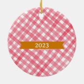 Rode Waterverf met aardbei, 1 kerst Keramisch Ornament (Achterkant)