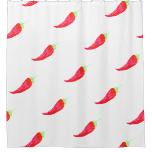 Rode Waterverf met handschildpadden Douchegordijn