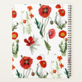Rode Waterverf Papavers Florals Monogram Planner (Achterkant)