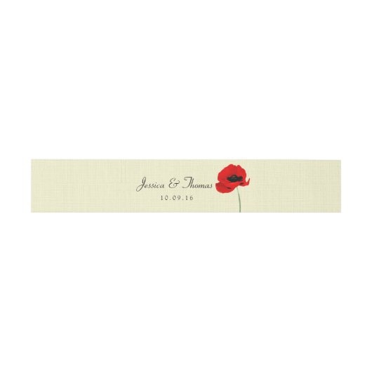 Rode Waterverf Poppies Floral Wedding Collectie Uitnodigingen Wikkel (Vlak)