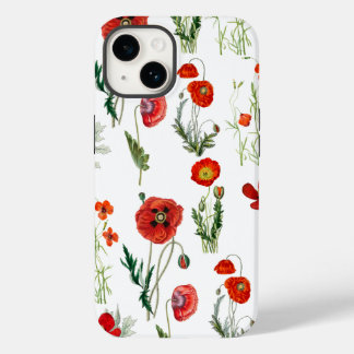 Rode Waterverf Poppies Florals Case-Mate iPhone 14 Hoesje