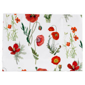 Rode Waterverf Poppies Florals Groot Cadeauzakje (Achterkant)
