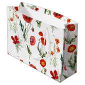 Rode Waterverf Poppies Florals Groot Cadeauzakje (Achterkant Gekanteld)