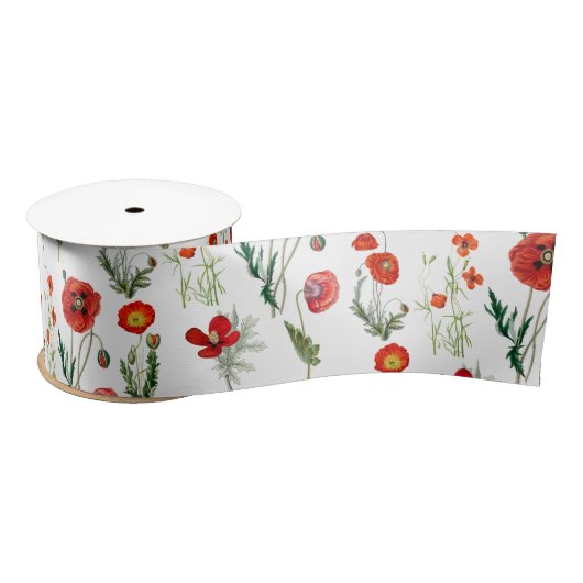 Rode Waterverf Poppies Florals Lint (Spoel)