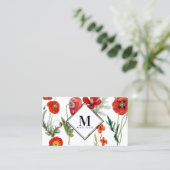 Rode Waterverf Poppies Florals Professional Visitekaartje (Staand voorkant)