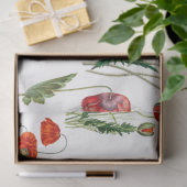 Rode Waterverf Poppies Florals Tissuepapier (Geschenk)
