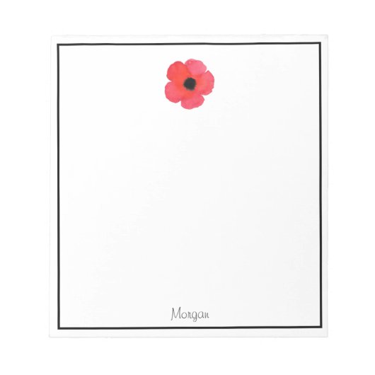 Rode Waterverf Poppy Notitieblok (Voorkant)