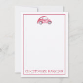 Rode Waterverf  Retro Buggy Bug Auto (Voorkant)