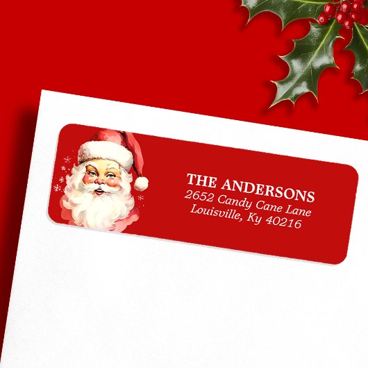 Rode Waterverf Sinterklaas Kerstmis Etiket