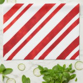 Rode Waterverf snoepriet strepen Theedoek (Gevouwen)