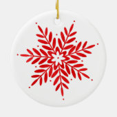 Rode Waterverf Snowflake Keramisch Ornament (Achterkant)