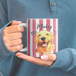 Rode Waterverf Strepen Huisdier Hond Kat Foto en N Koffiemok