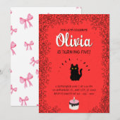 Rode Waterverf verjaardag Kaart (Voorkant / Achterkant)