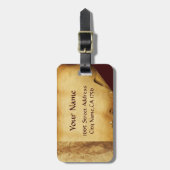 RODE WAX SEAL OUD PARCHMENT Monogram Bagagelabel (Voorkant verticaal)