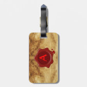 RODE WAX SEAL OUD PARCHMENT Monogram Bagagelabel (Achterkant verticaal)