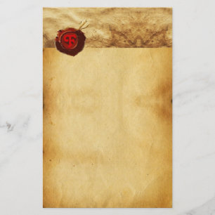 RODE WAX SEAL PARCHMENT Monogram Briefpapier