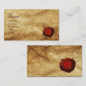 RODE WAX SEAL PARCHMENT Monogram Visitekaartje (Voorkant / Achterkant)