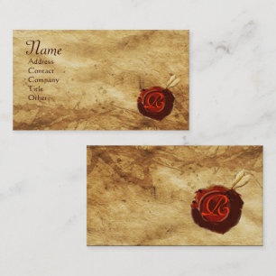 RODE WAX SEAL PARCHMENT Monogram Visitekaartje