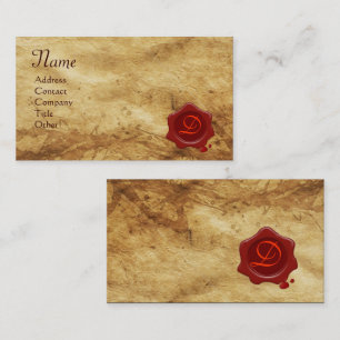 RODE WAX SEAL PARCHMENT Monogram Visitekaartje