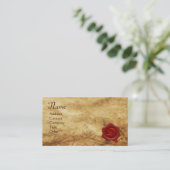 RODE WAX SEAL PARCHMENT Monogram Visitekaartje (Staand voorkant)