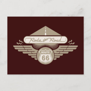 Rode weg - goud briefkaart