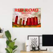 rode weg in glasgoten poster (Thuiskantoor)