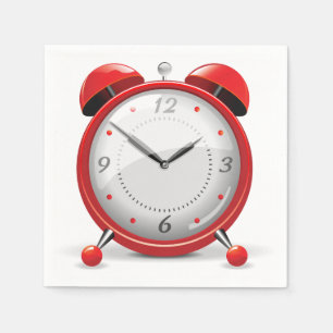 Rode wekker papieren servetten