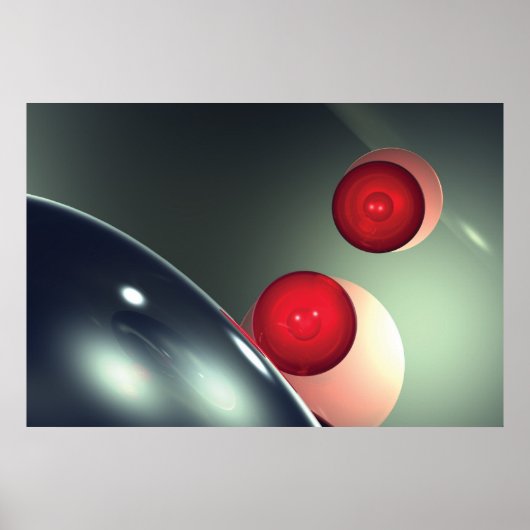 rode wereldbollen poster (Voorkant)