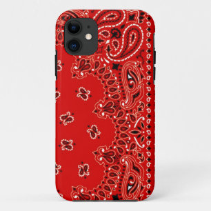 Rode western bandana sjaal stof wrap iPhone 11 hoesje